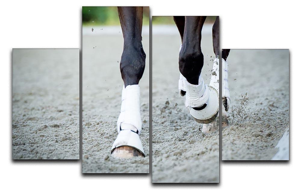 Closeup of the hooves from a horse 4 Split Panel Canvas - Canvas Art Rocks - 1