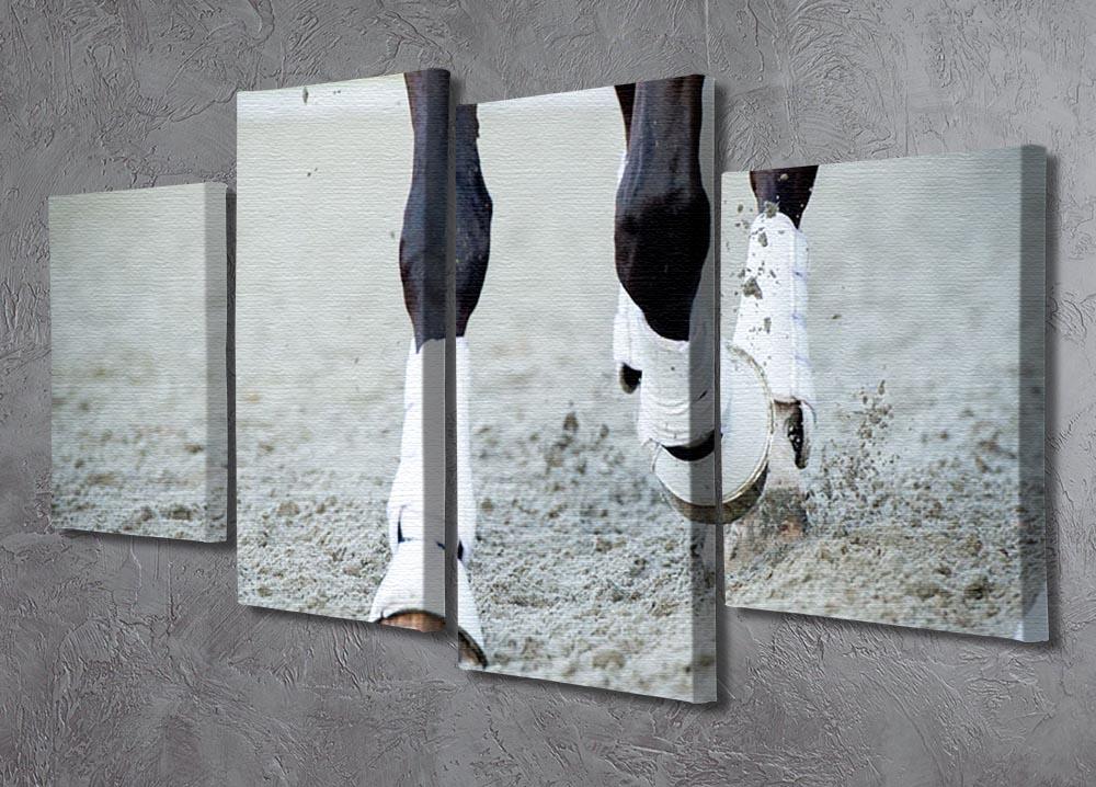 Closeup of the hooves from a horse 4 Split Panel Canvas - Canvas Art Rocks - 2
