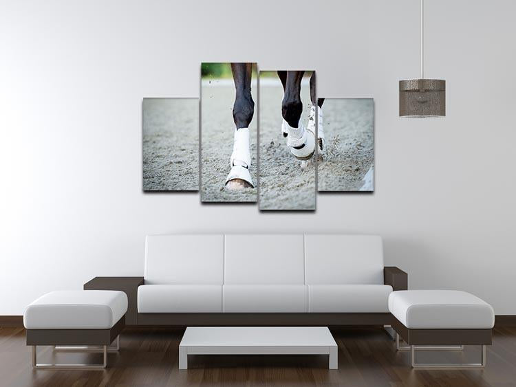 Closeup of the hooves from a horse 4 Split Panel Canvas - Canvas Art Rocks - 3