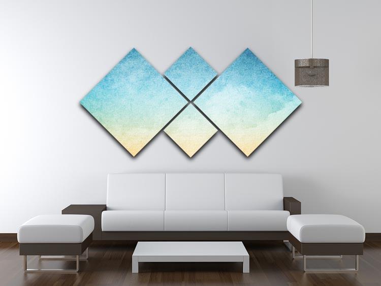 Cloudscape with grunge 4 Square Multi Panel Canvas  - Canvas Art Rocks - 3