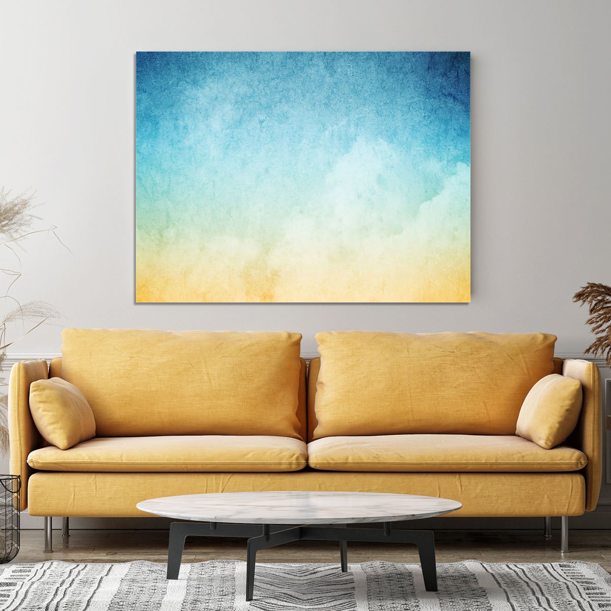 Cloudscape with grunge Canvas Print or Poster