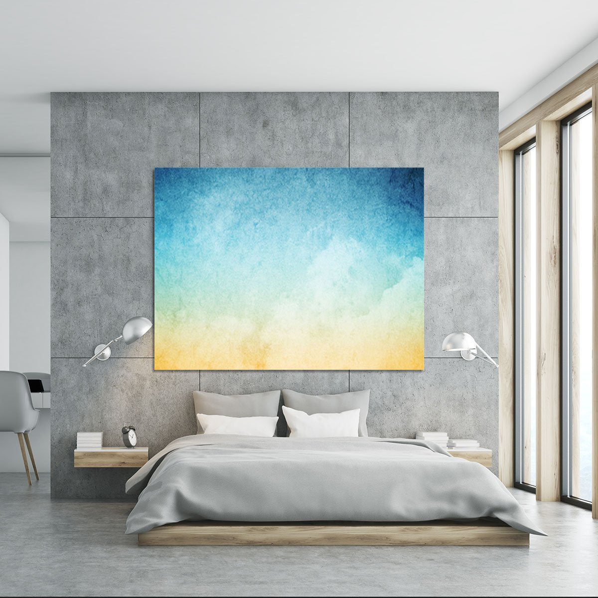 Cloudscape with grunge Canvas Print or Poster