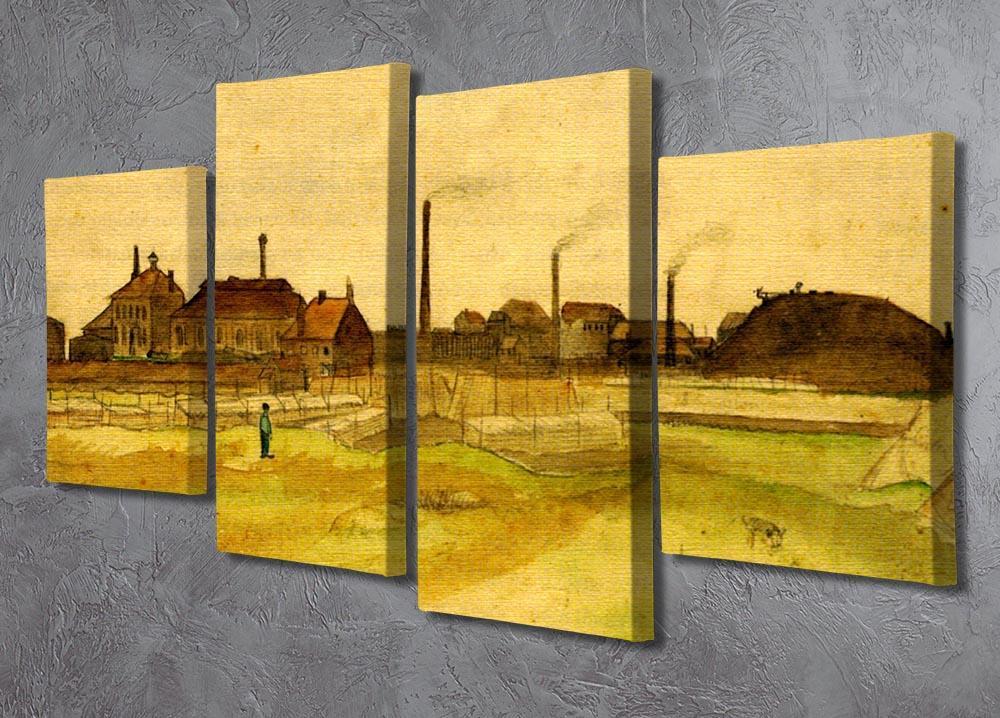 Coalmine in the Borinage by Van Gogh 4 Split Panel Canvas - Canvas Art Rocks - 2