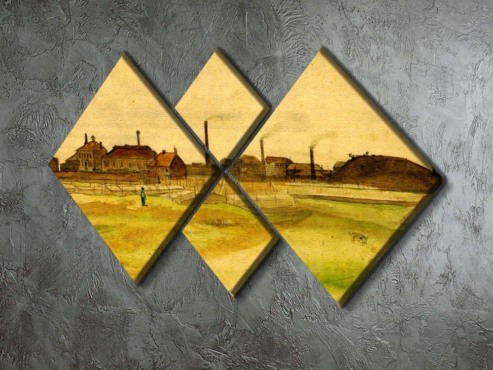 Coalmine in the Borinage by Van Gogh 4 Square Multi Panel Canvas - Canvas Art Rocks - 2