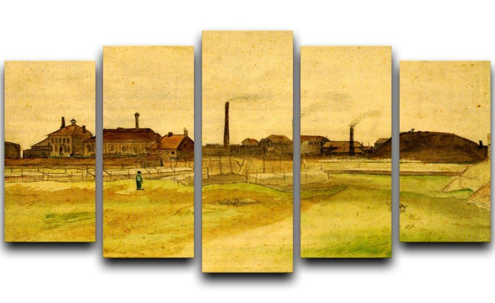 Coalmine in the Borinage by Van Gogh 5 Split Panel Canvas  - Canvas Art Rocks - 1