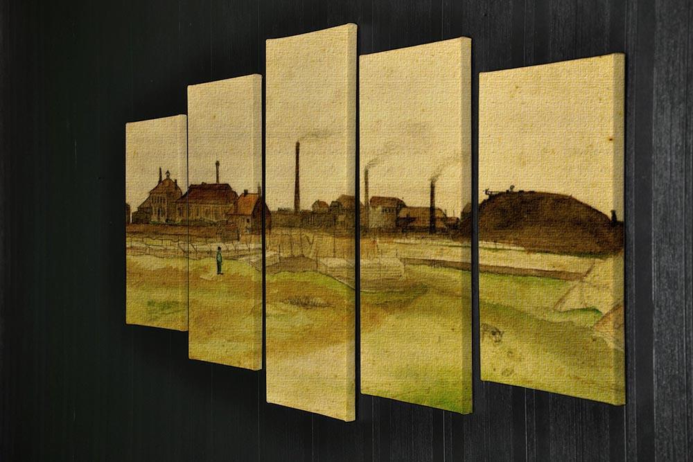 Coalmine in the Borinage by Van Gogh 5 Split Panel Canvas - Canvas Art Rocks - 2