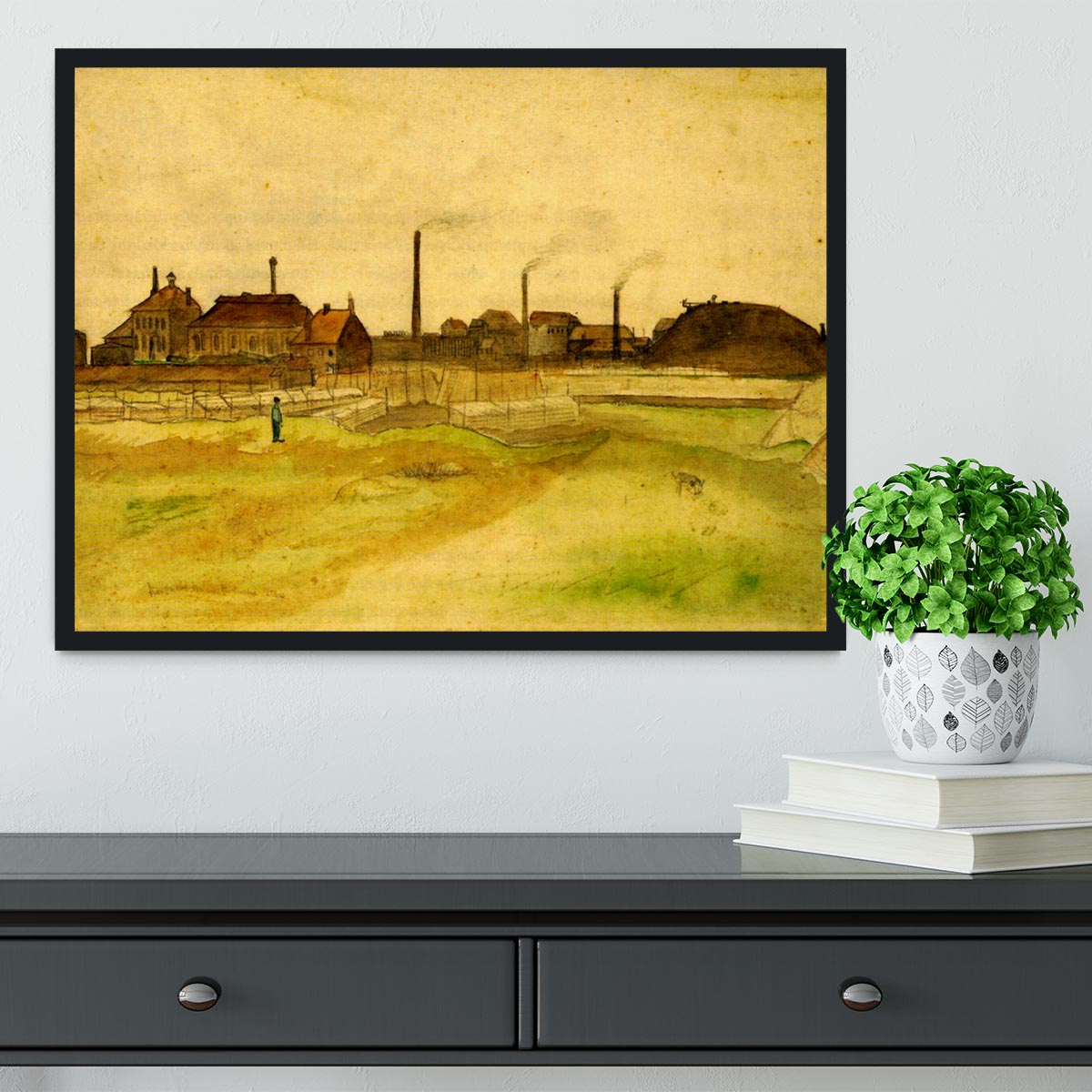 Coalmine in the Borinage by Van Gogh Framed Print - Canvas Art Rocks - 2
