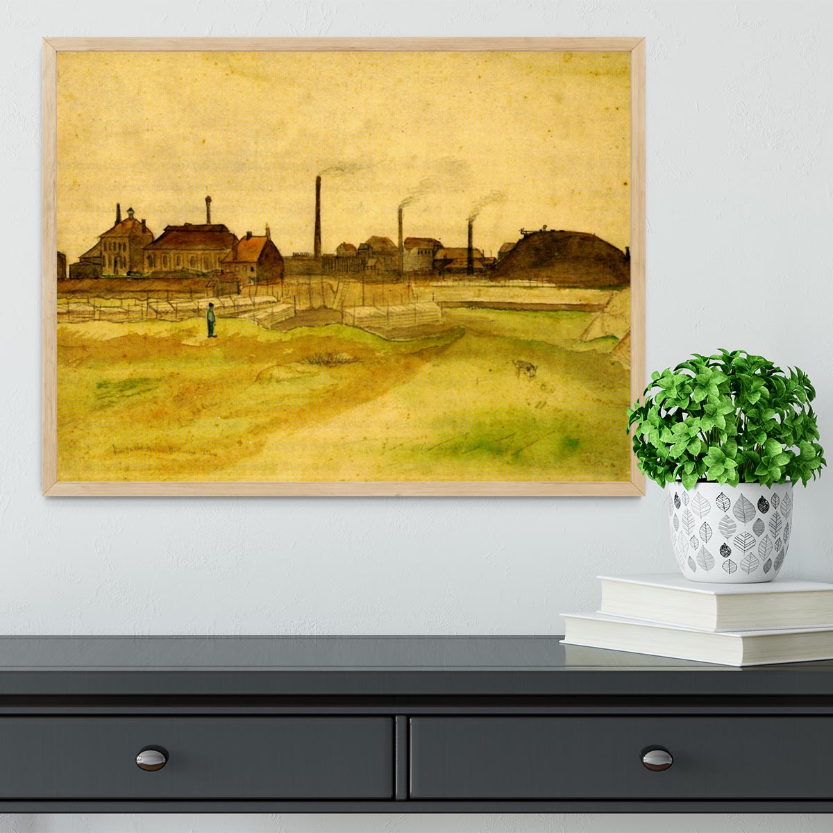 Coalmine in the Borinage by Van Gogh Framed Print - Canvas Art Rocks - 4