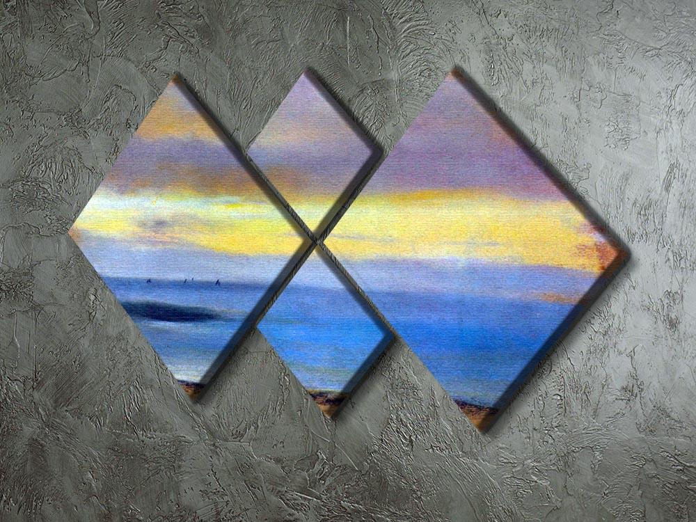 Coastal strip at sunset by Degas 4 Square Multi Panel Canvas - Canvas Art Rocks - 2