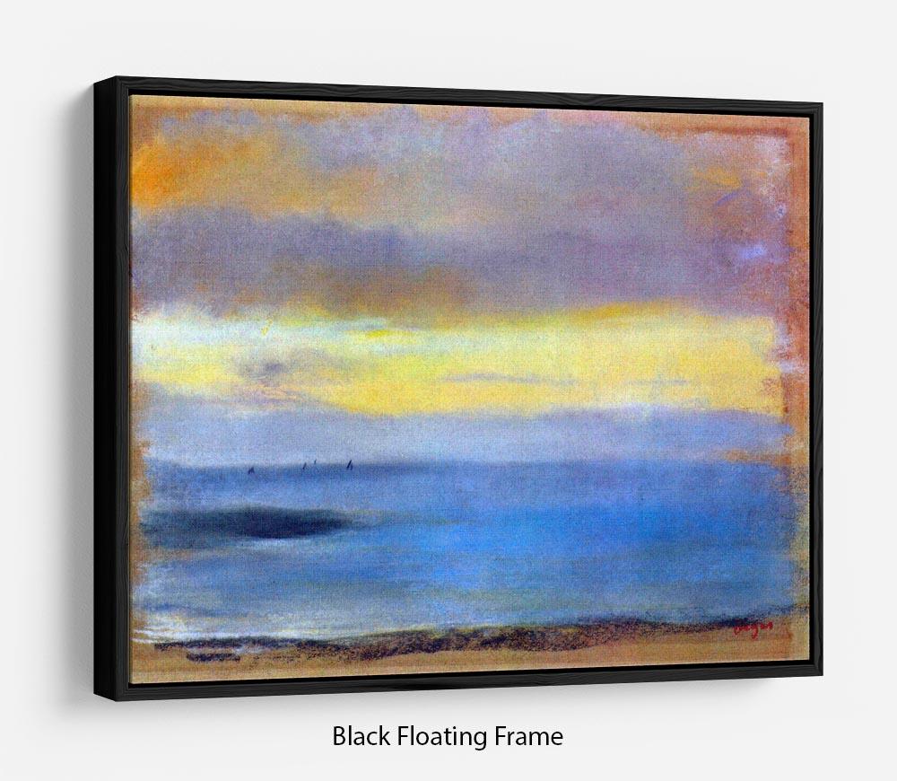 Coastal strip at sunset by Degas Floating Frame Canvas - Canvas Art Rocks - 1