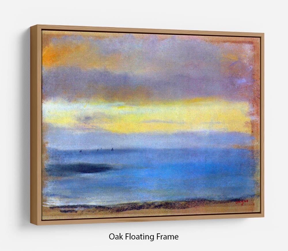 Coastal strip at sunset by Degas Floating Frame Canvas - Canvas Art Rocks - 9