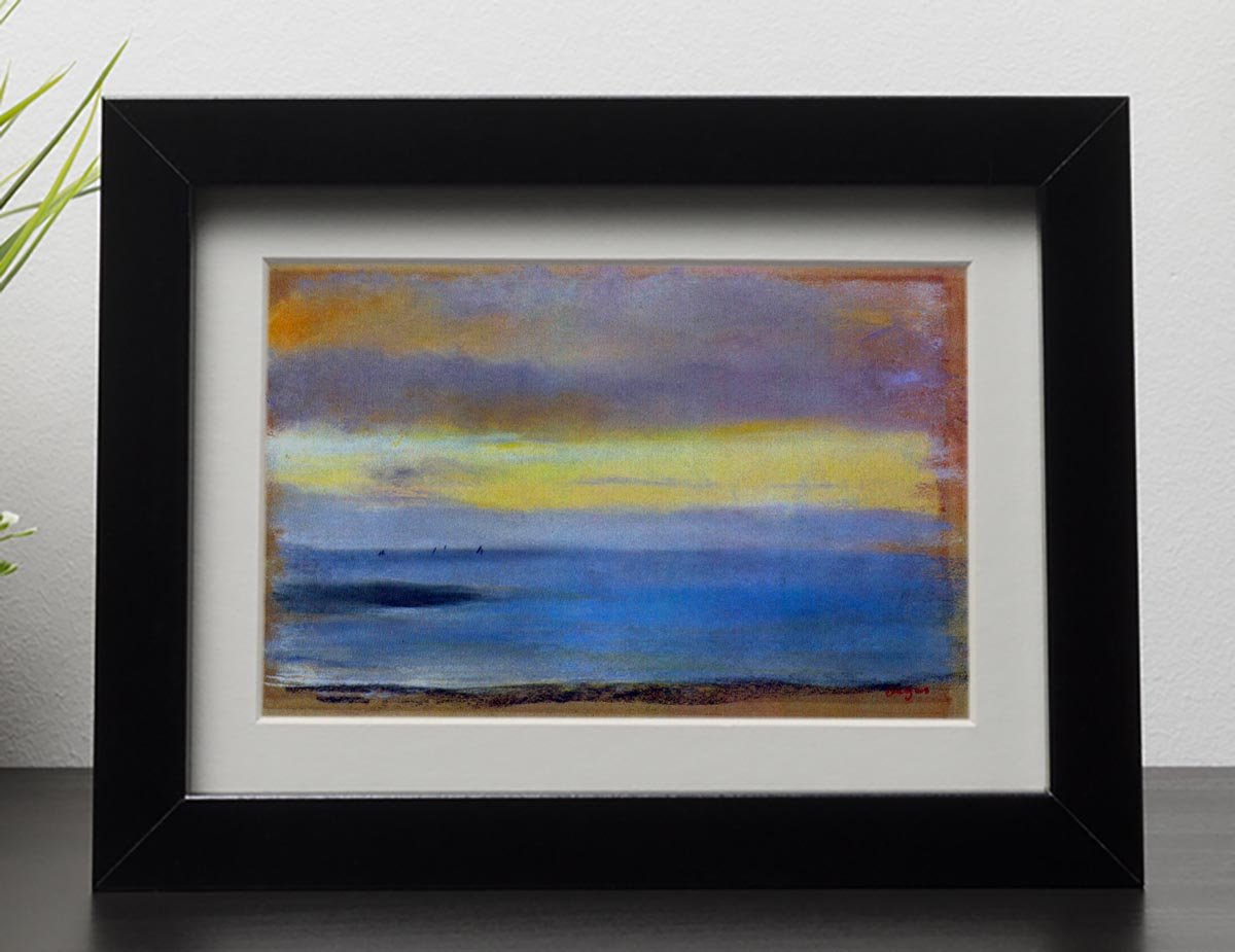 Coastal strip at sunset by Degas Framed Print - Canvas Art Rocks - 1