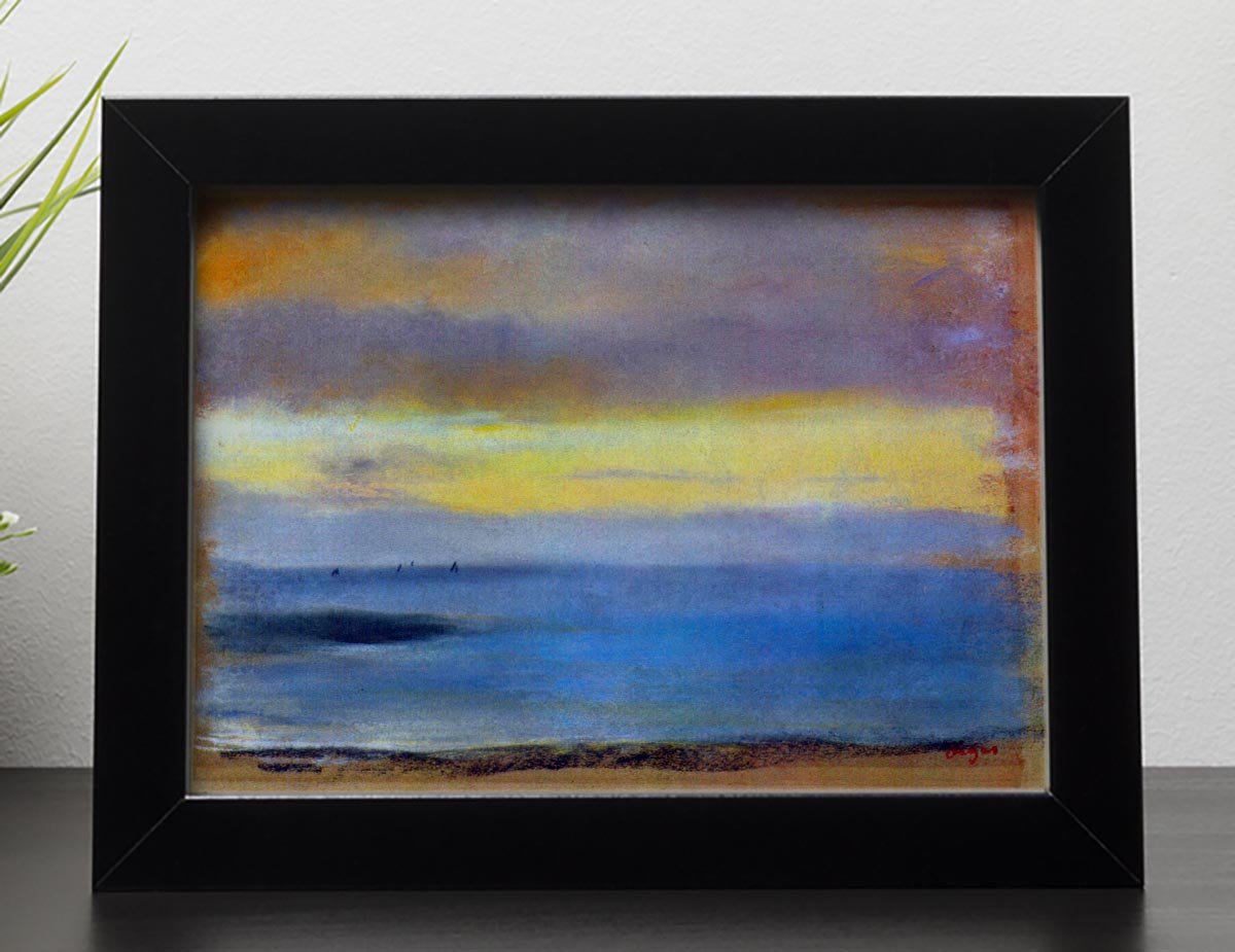 Coastal strip at sunset by Degas Framed Print - Canvas Art Rocks - 2