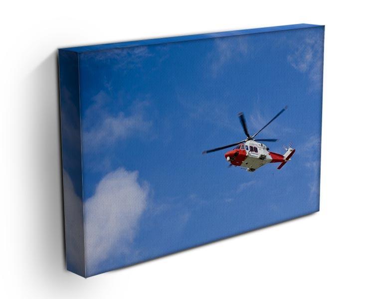 Coastguard helicopter in the blue sky Canvas Print or Poster - Canvas Art Rocks - 3