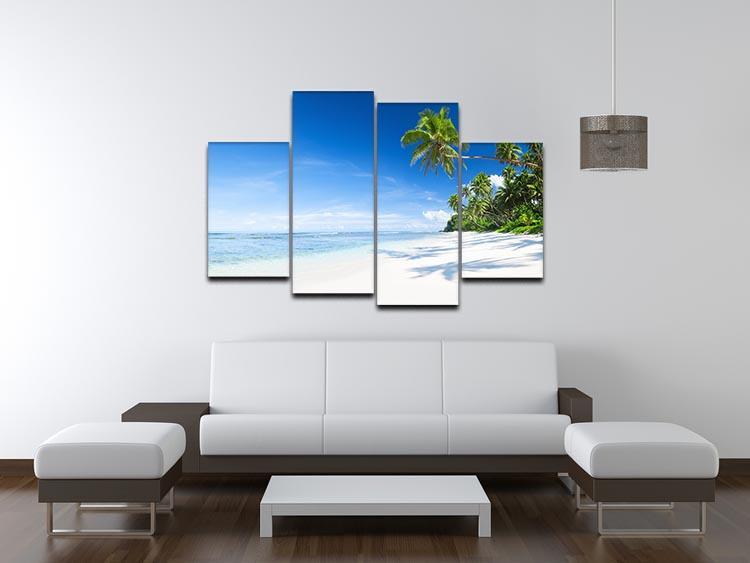 Coastline and Palm Tree 4 Split Panel Canvas - Canvas Art Rocks - 3