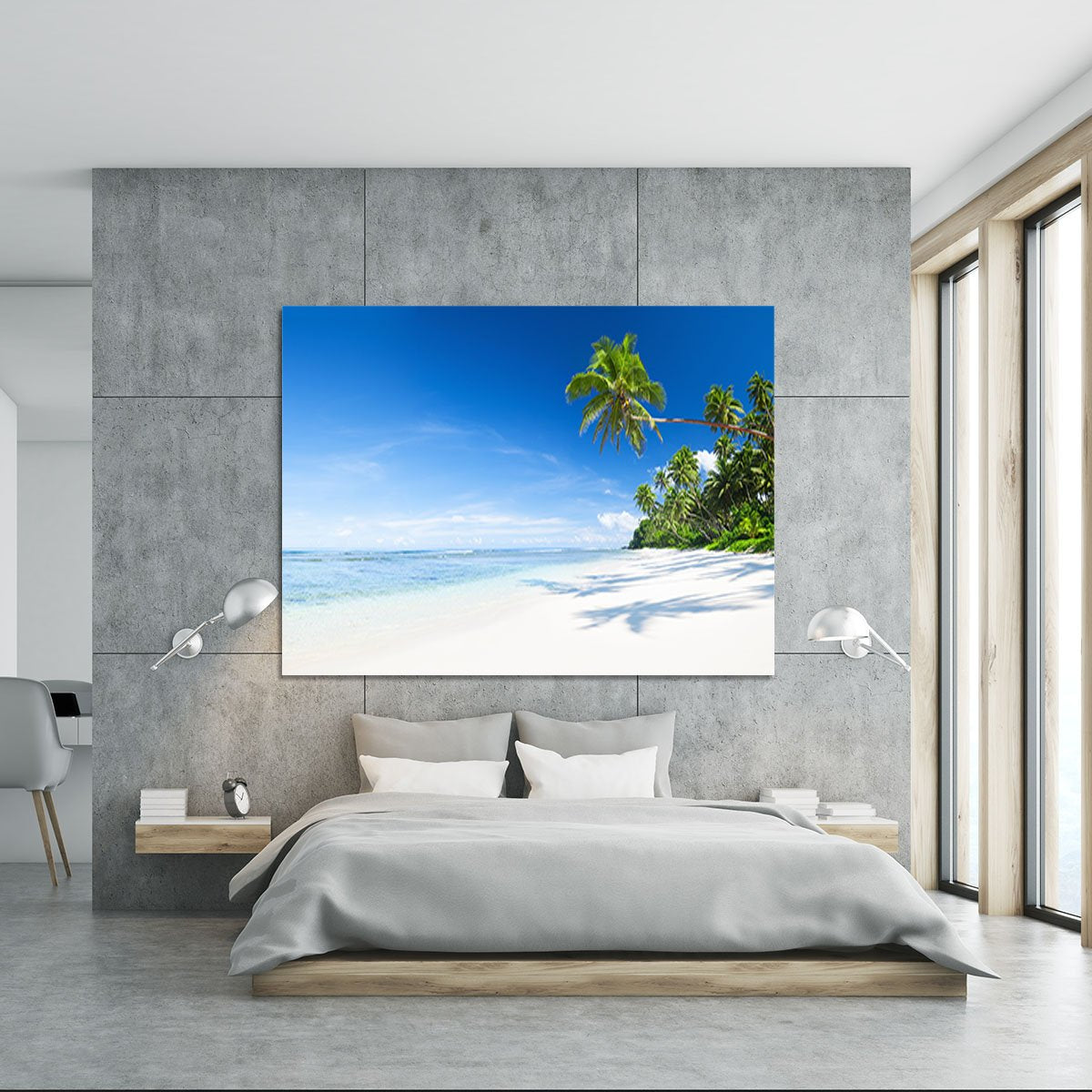 Coastline and Palm Tree Canvas Print or Poster