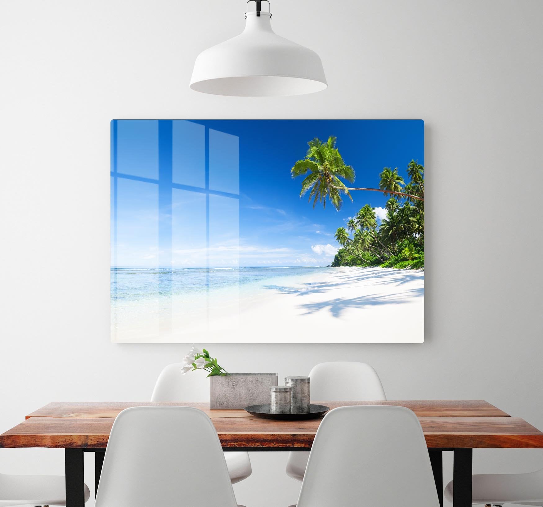 Coastline and Palm Tree HD Metal Print - Canvas Art Rocks - 2