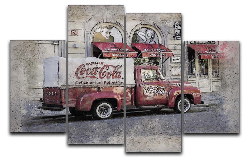 Coca Cola Van Painting 4 Split Panel Canvas  - Canvas Art Rocks - 1