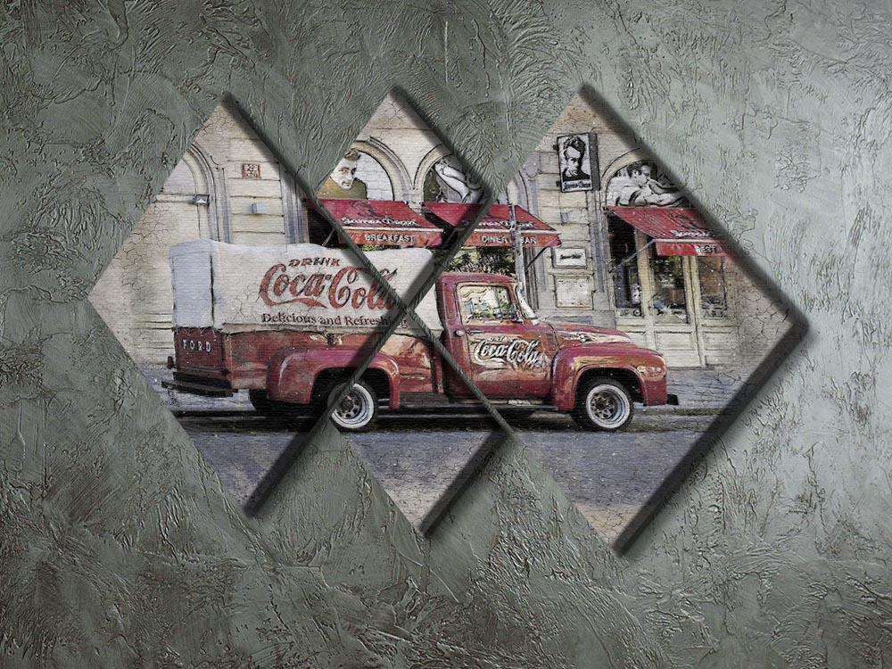 Coca Cola Van Painting 4 Square Multi Panel Canvas - Canvas Art Rocks - 2