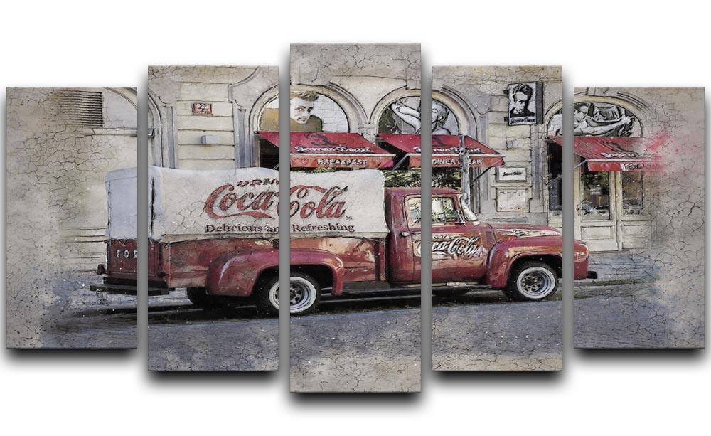 Coca Cola Van Painting 5 Split Panel Canvas  - Canvas Art Rocks - 1
