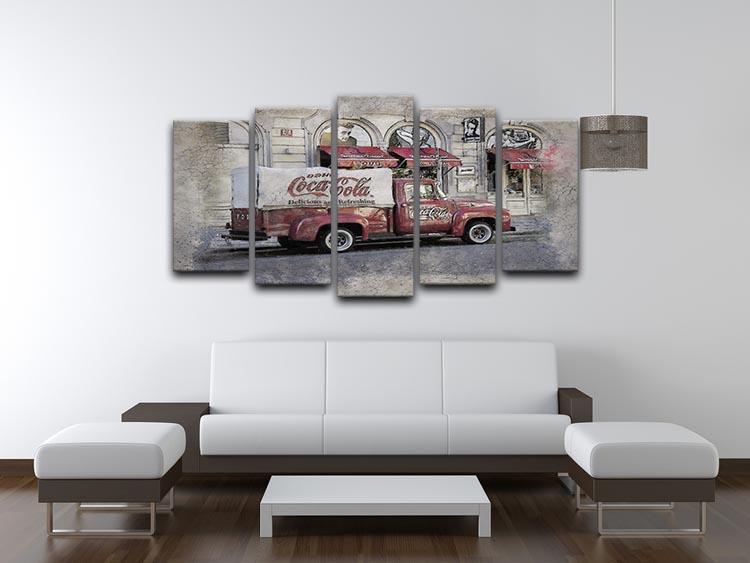 Coca Cola Van Painting 5 Split Panel Canvas - Canvas Art Rocks - 3