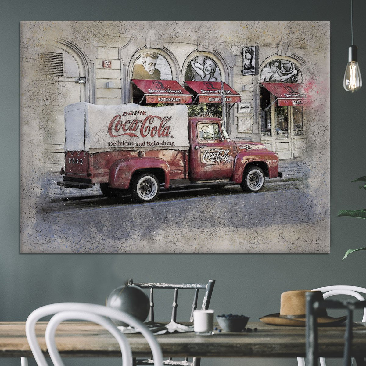 Coca Cola Van Painting Canvas Print or Poster