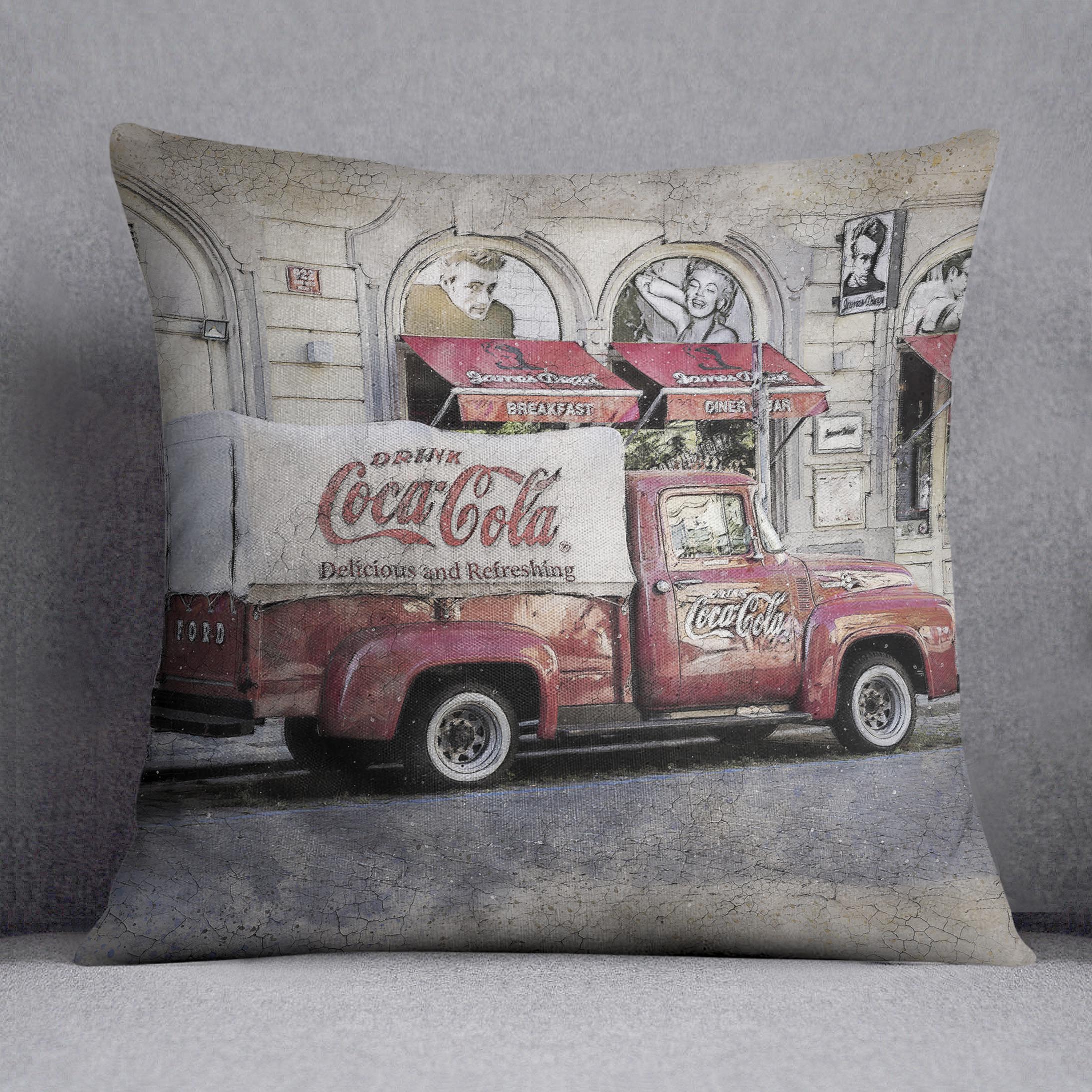 Coca Cola Van Painting Cushion