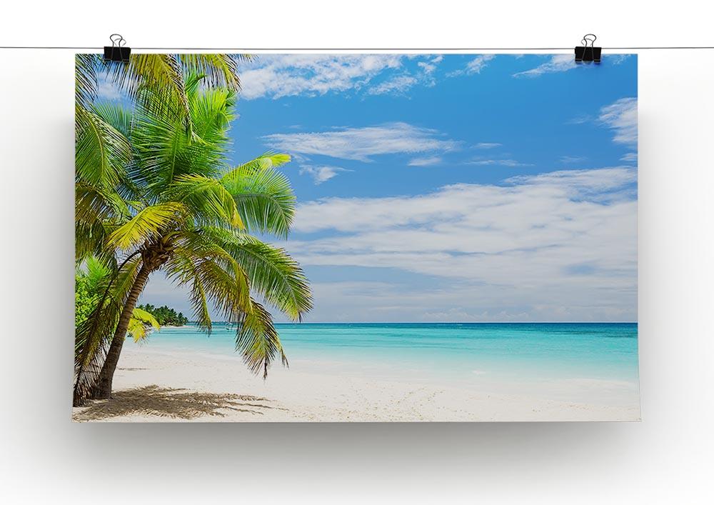 Coconut Palm trees on white sandy beach Canvas Print or Poster - Canvas Art Rocks - 2