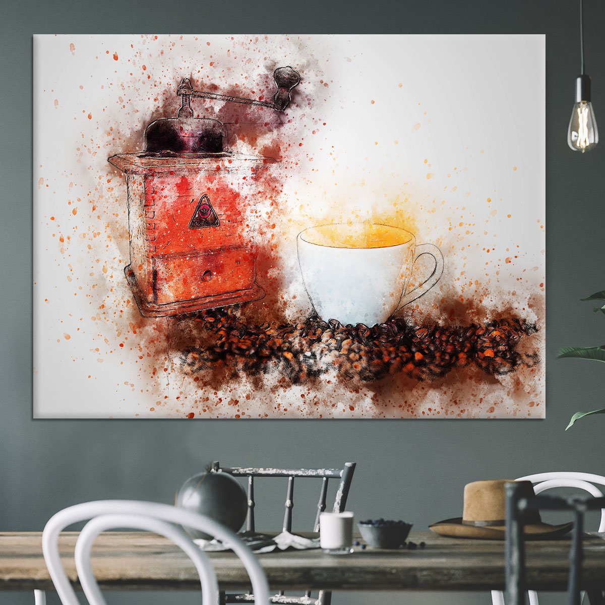 Coffee Painting Canvas Print or Poster