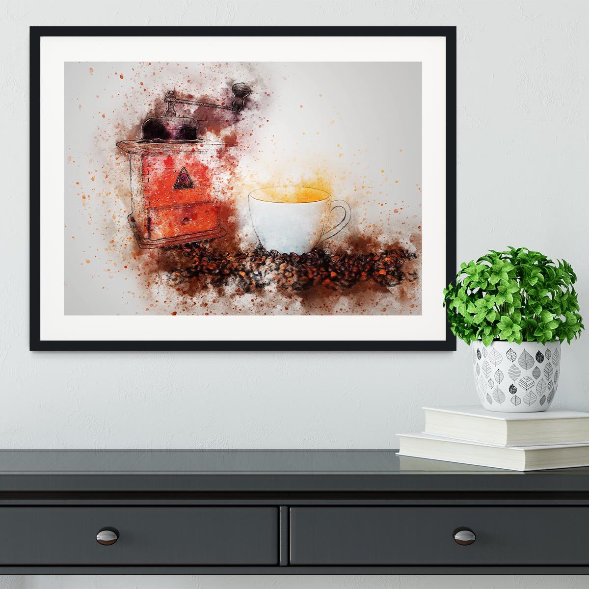 Coffee Painting Framed Print - Canvas Art Rocks - 1