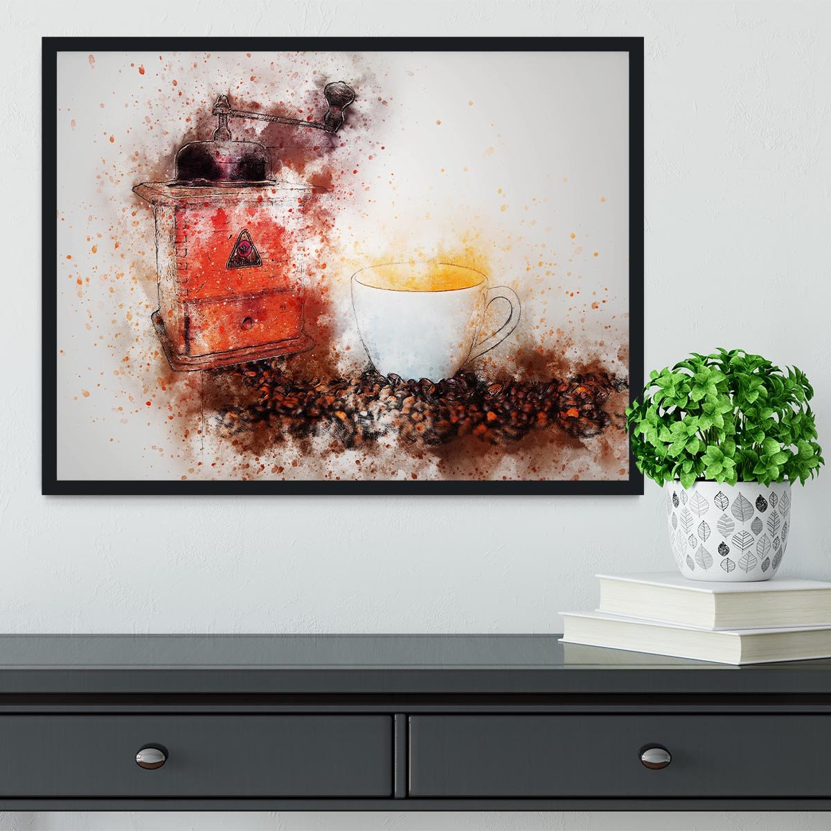 Coffee Painting Framed Print - Canvas Art Rocks - 2