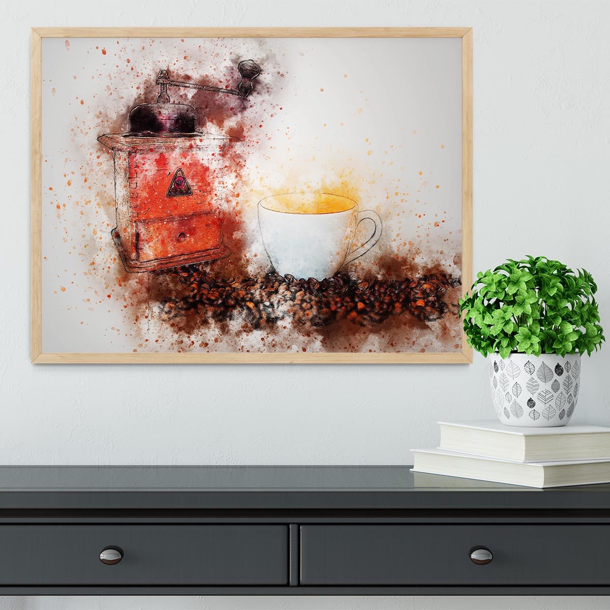 Coffee Painting Framed Print - Canvas Art Rocks - 4