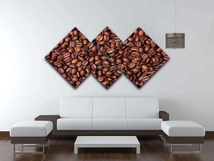 Coffee grains 4 Square Multi Panel Canvas  - Canvas Art Rocks - 3