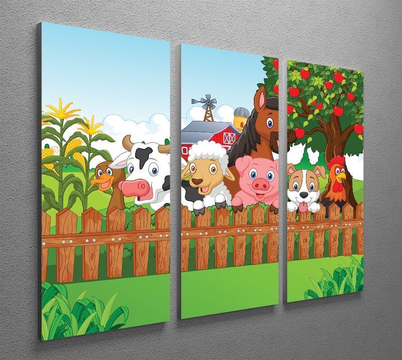 Collection farm animals 3 Split Panel Canvas Print - Canvas Art Rocks - 2
