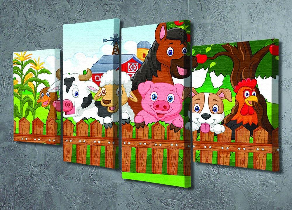 Collection farm animals 4 Split Panel Canvas - Canvas Art Rocks - 2