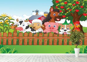 Collection farm animals Wall Mural Wallpaper - Canvas Art Rocks - 4