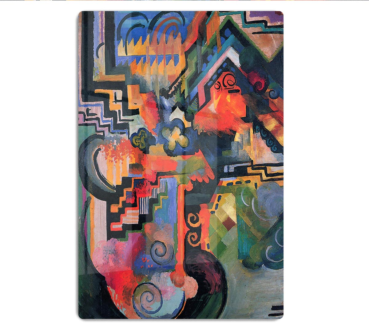 Colored composition Hommage o Sebastin Johann Bach by Macke Acrylic Block - Canvas Art Rocks - 1
