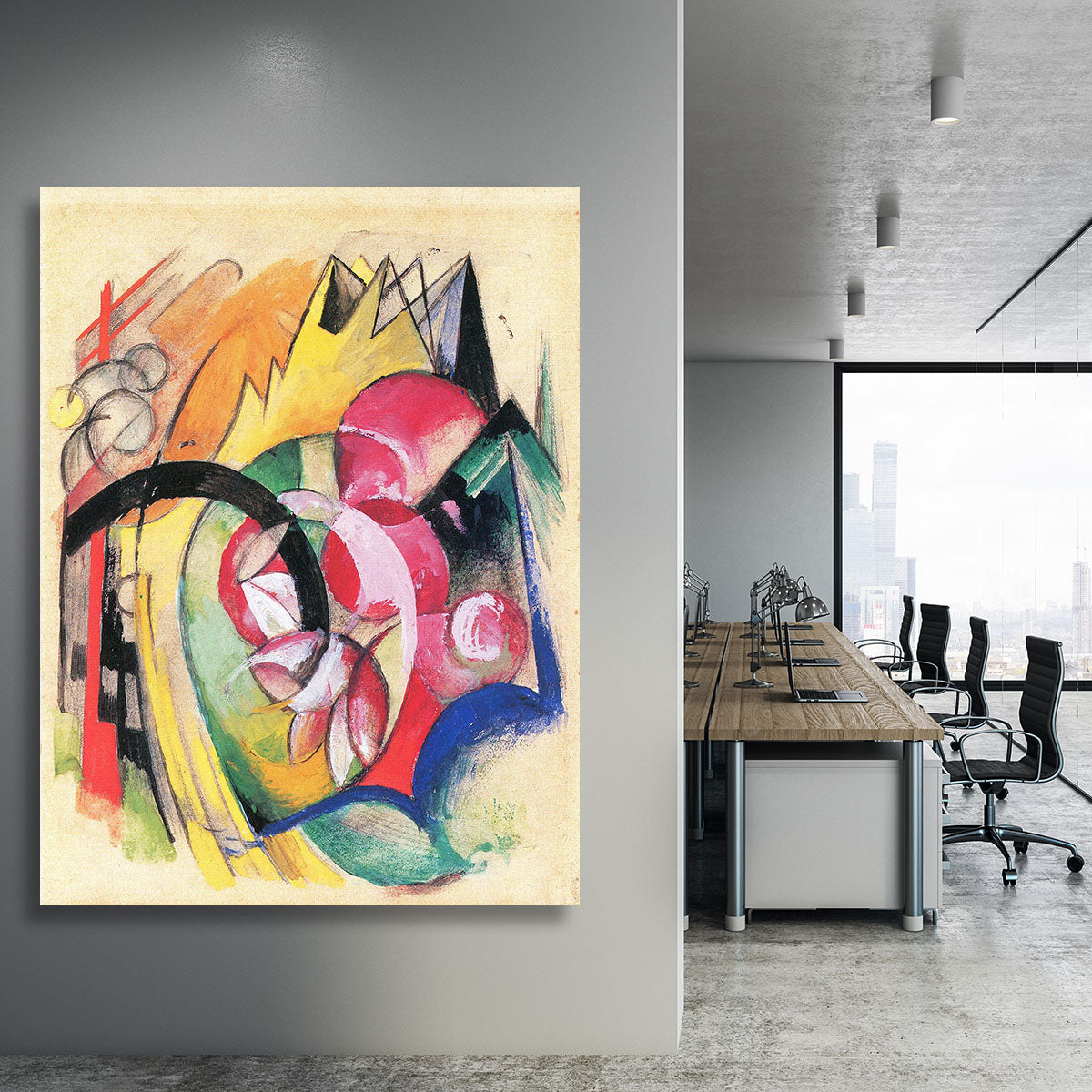 Colored flowers by Franz Marc Canvas Print or Poster - Canvas Art Rocks - 3