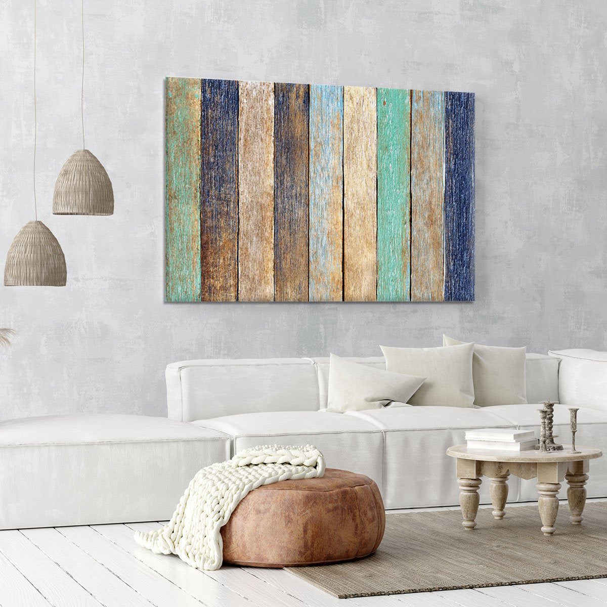 Colorful Wooden Plank Canvas Print or Poster