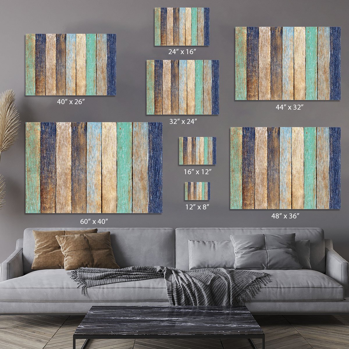 Colorful Wooden Plank Canvas Print or Poster