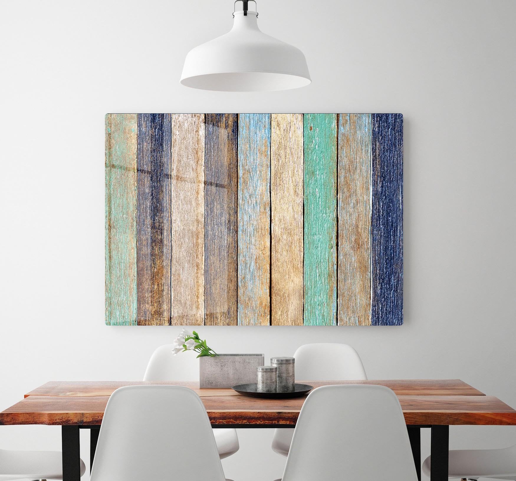 Colorful Wooden Plank HD Metal Print - Canvas Art Rocks - 2
