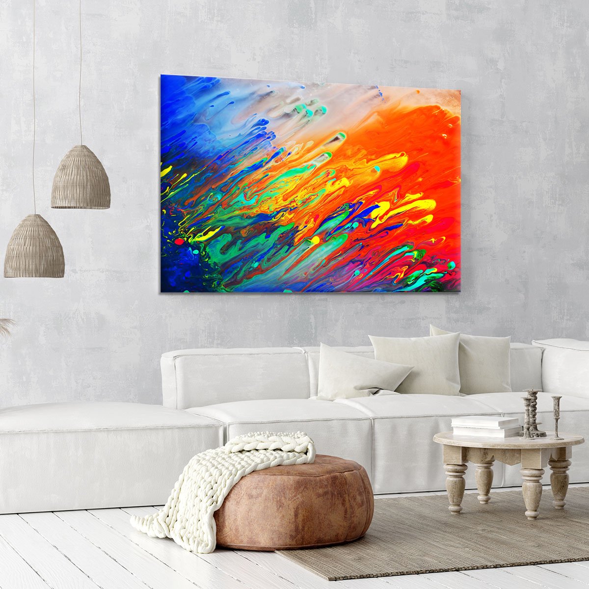 Colorful abstract acrylic painting Canvas Print or Poster
