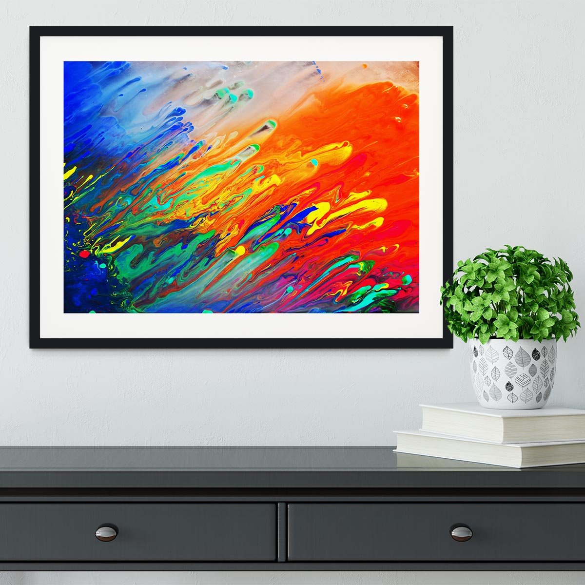 Colorful abstract acrylic painting Framed Print - Canvas Art Rocks - 1