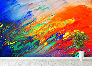 Colorful abstract acrylic painting Wall Mural Wallpaper - Canvas Art Rocks - 4