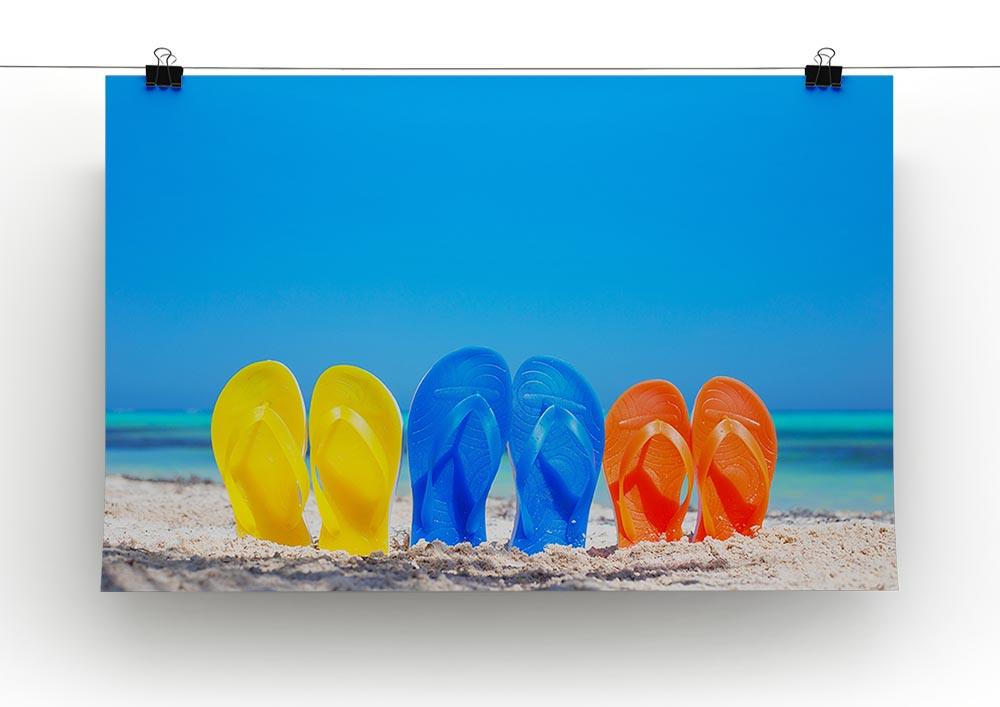 Colorful beach flip flops Canvas Print or Poster - Canvas Art Rocks - 2
