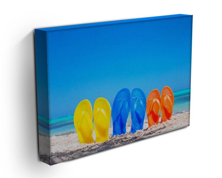 Colorful beach flip flops Canvas Print or Poster - Canvas Art Rocks - 3