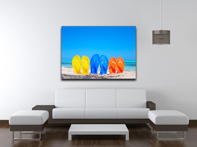 Colorful beach flip flops Canvas Print or Poster - Canvas Art Rocks - 4