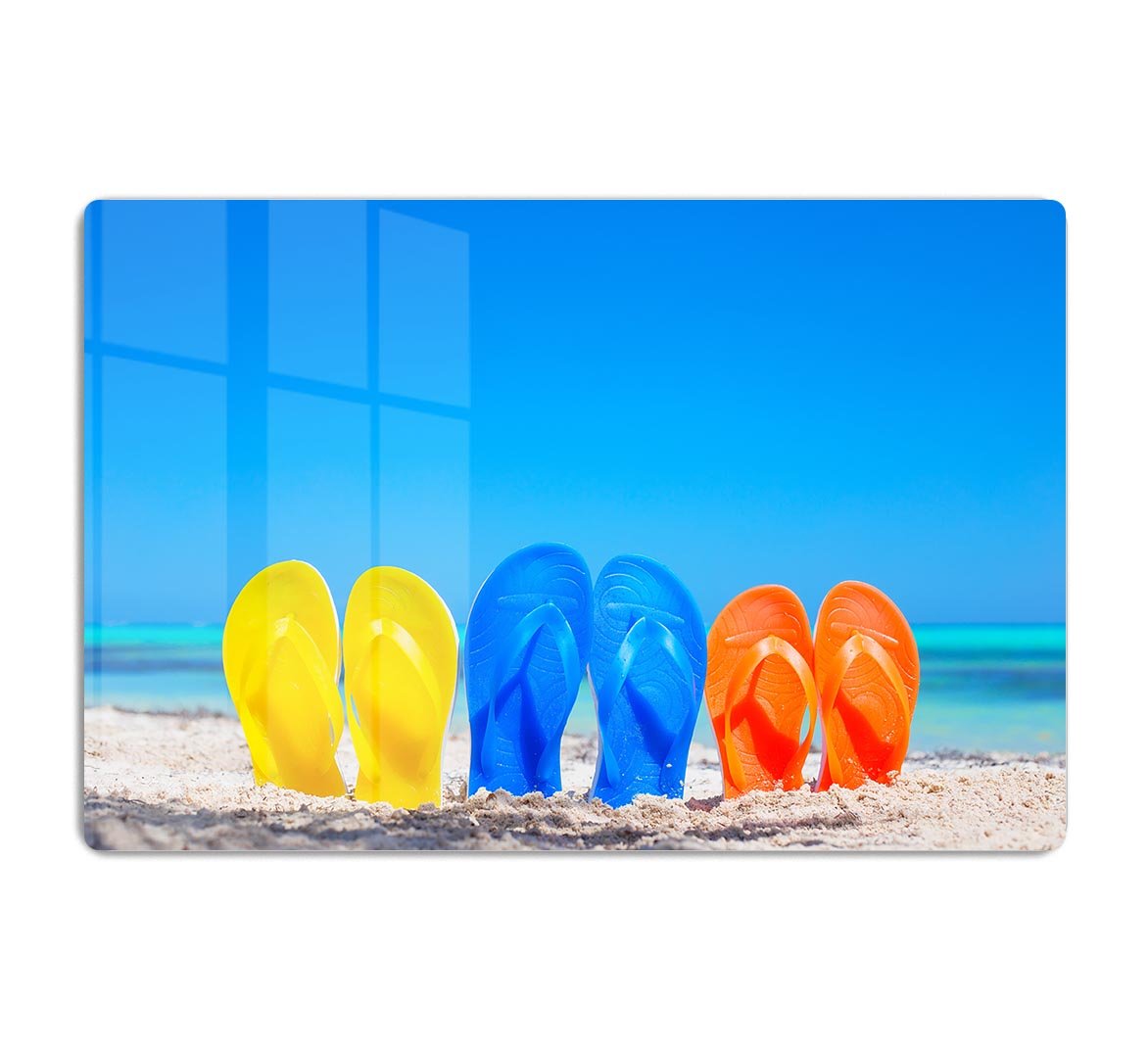 Colorful beach flip flops HD Metal Print - Canvas Art Rocks - 1