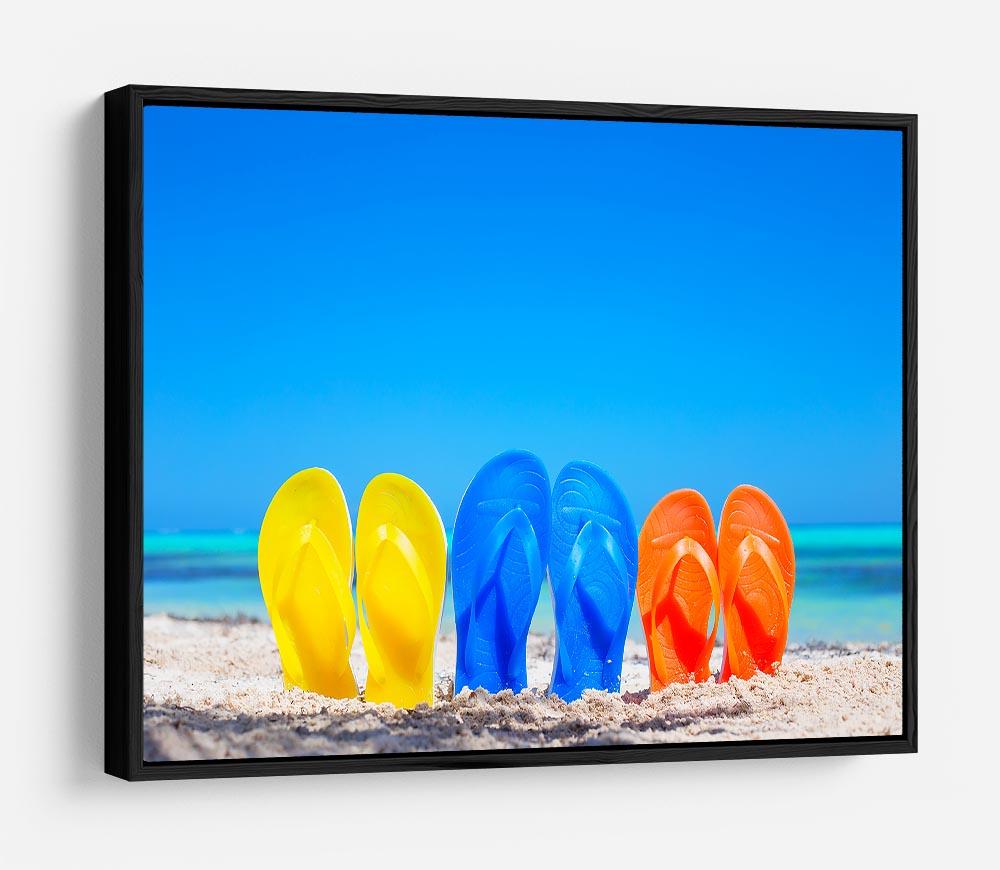 Colorful beach flip flops HD Metal Print - Canvas Art Rocks - 6