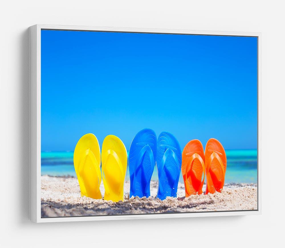 Colorful beach flip flops HD Metal Print - Canvas Art Rocks - 7